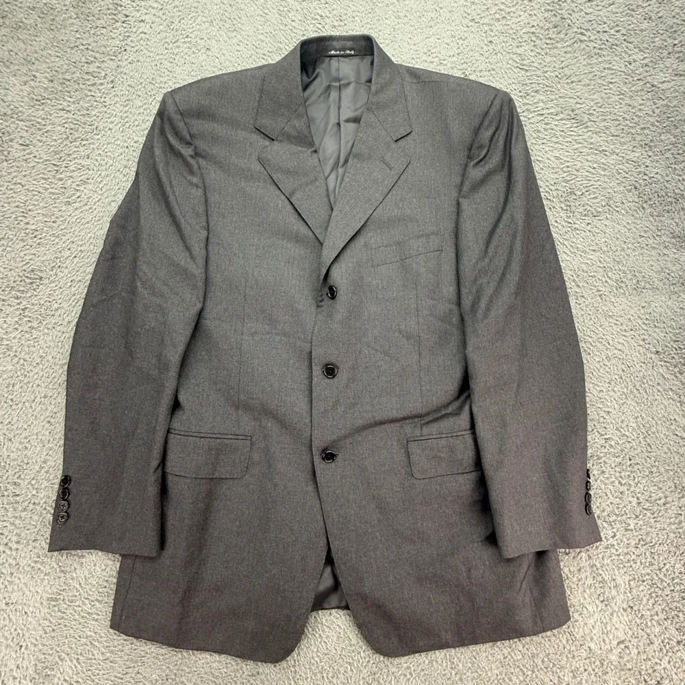 Canali Men's Charcoal Gray Wool‎ Suit Blazer Jacket Made in Italy Size 52R